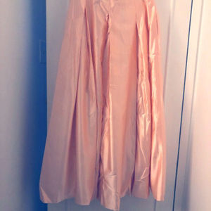 Blush full length satin skirt